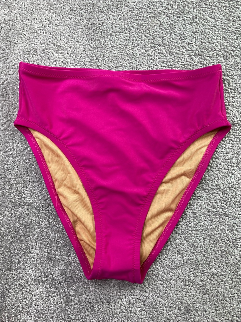 J. Crew Hallie High Rise Bikini Bottom Radiant Fuchsia XS